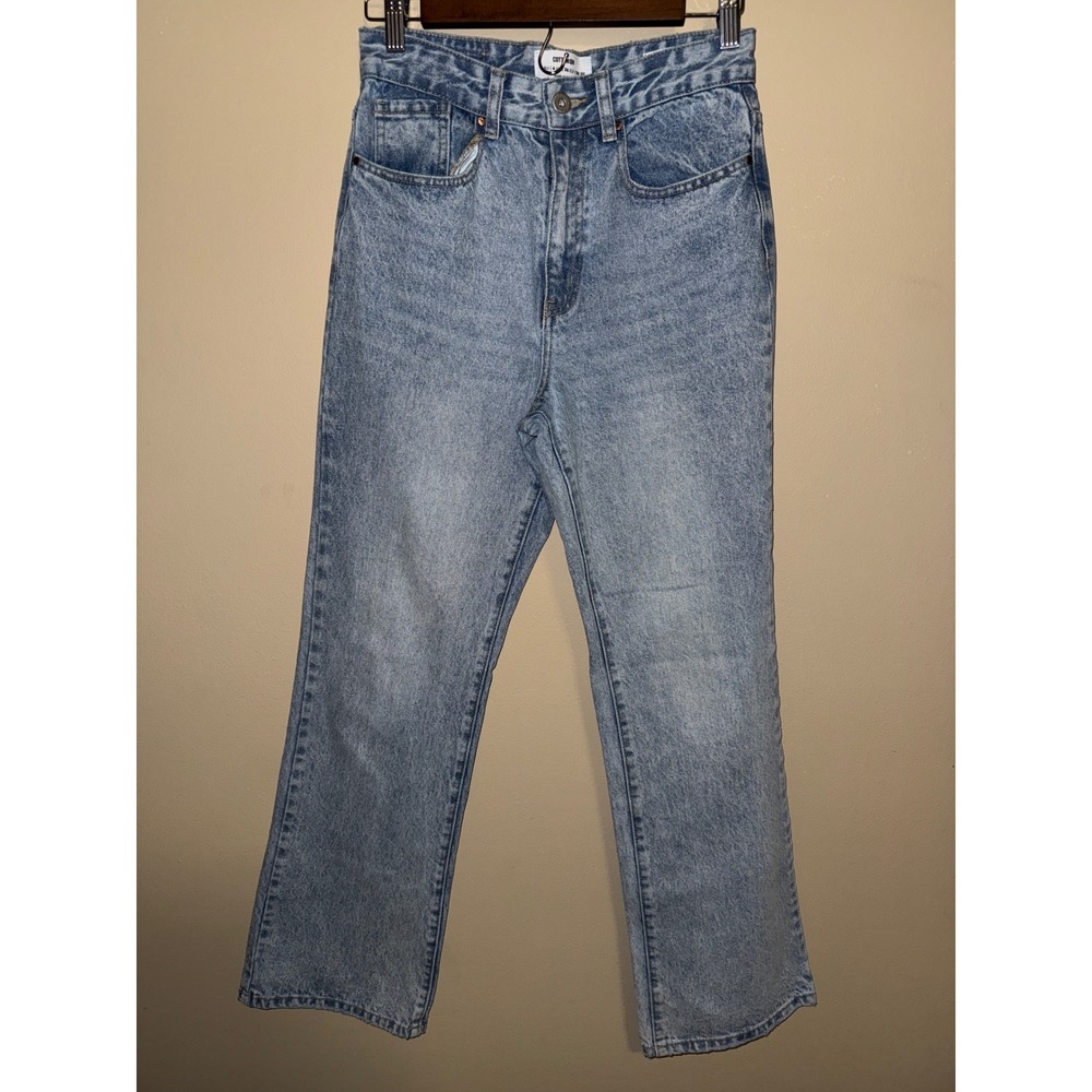 Cotton On Womens High Rise Bootleg Jeans Light Wash Acid Denim 4 Minimalist Y2k